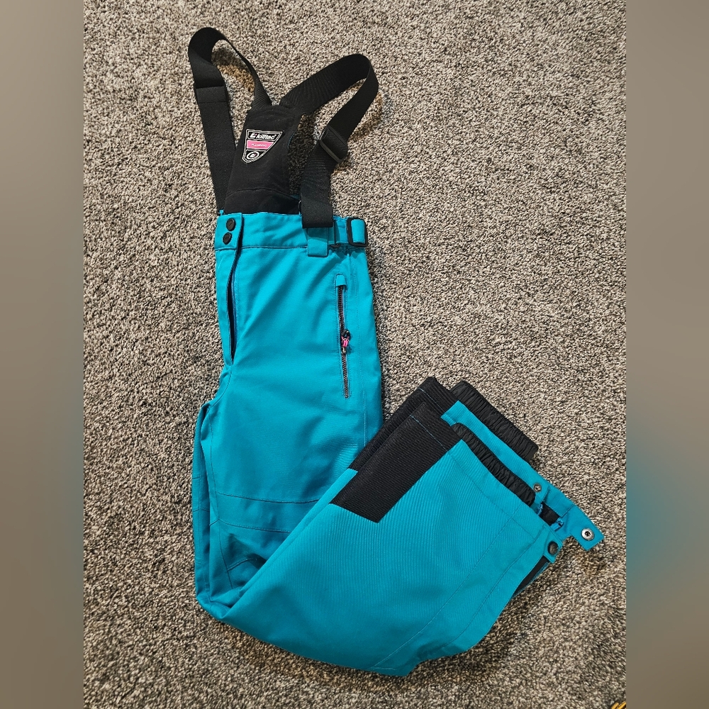 Killktec Teal KiDs Snow Ski Bib Pants with Suspenders